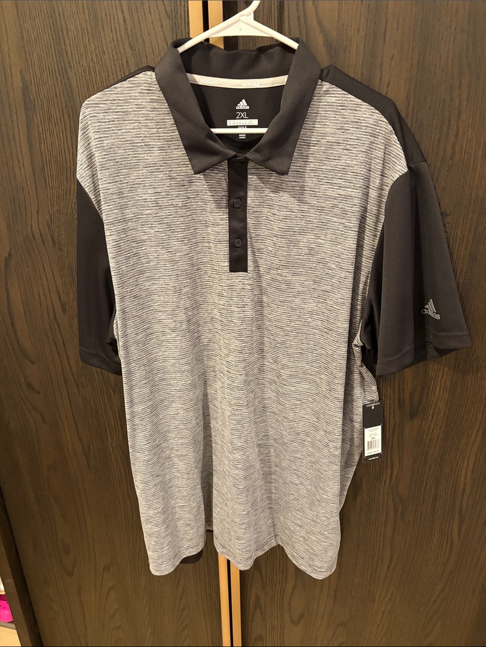 adidas Men’s Heather Gray & Black Performance Polo